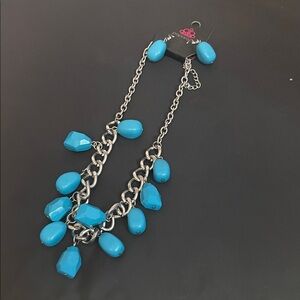 Paparazzi Turquoise and Silver Necklace